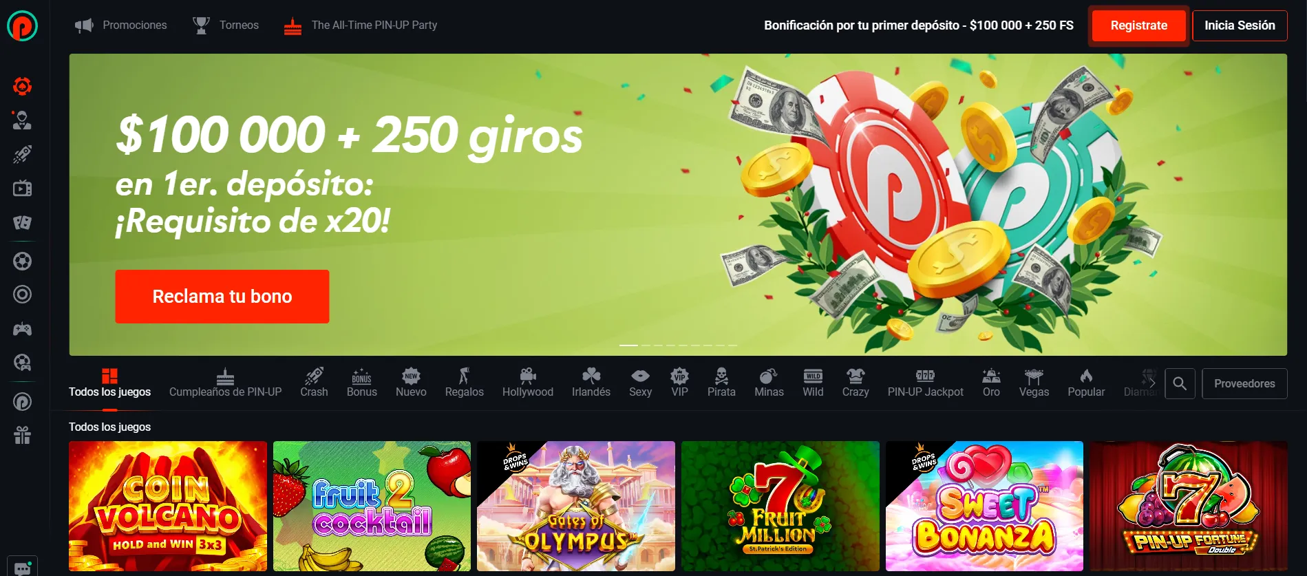 Aplicación de casino Pin-Up juegos